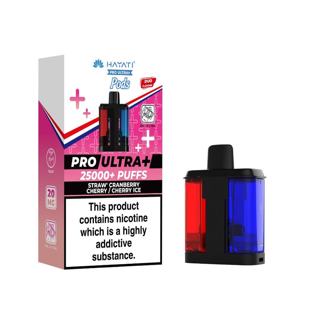 Hayati Pro Ultra Plus 25K Pods Pack of 5 Strawberry Cranberry Cherry / Cherry Ice