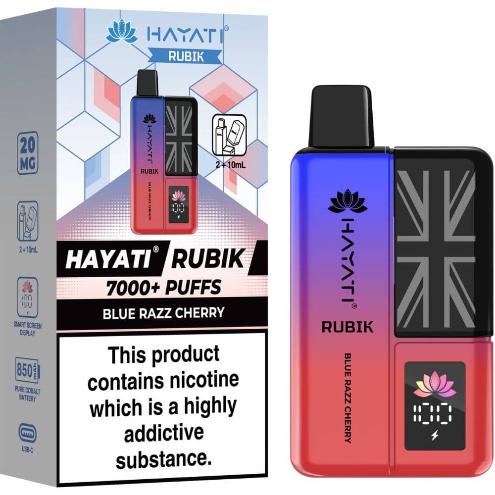 Hayati Rubik 7000 Vape Kit Box of 5 Blue Razz Cherry