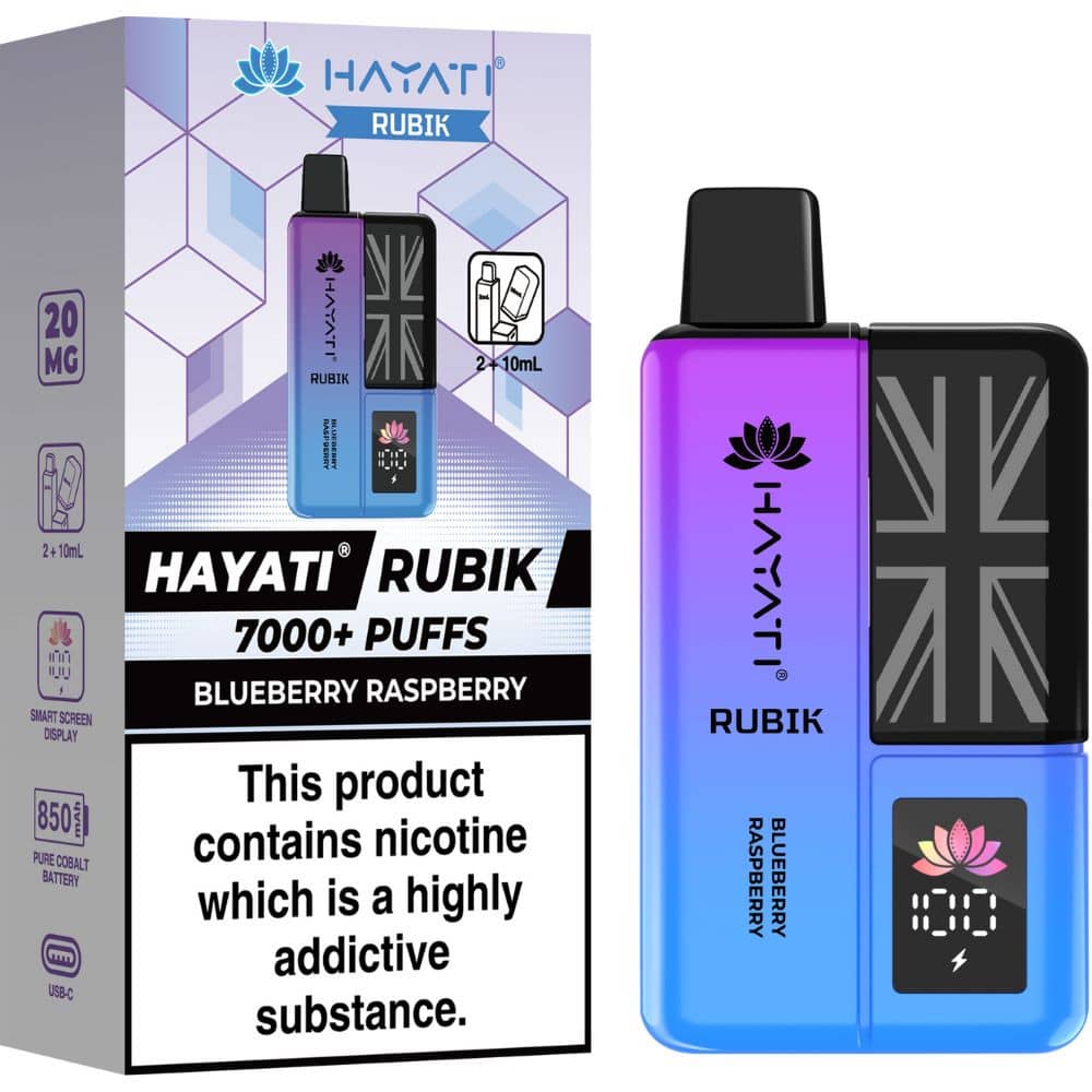 Hayati Rubik 7000 Vape Kit Box of 5 Blueberry Raspberry