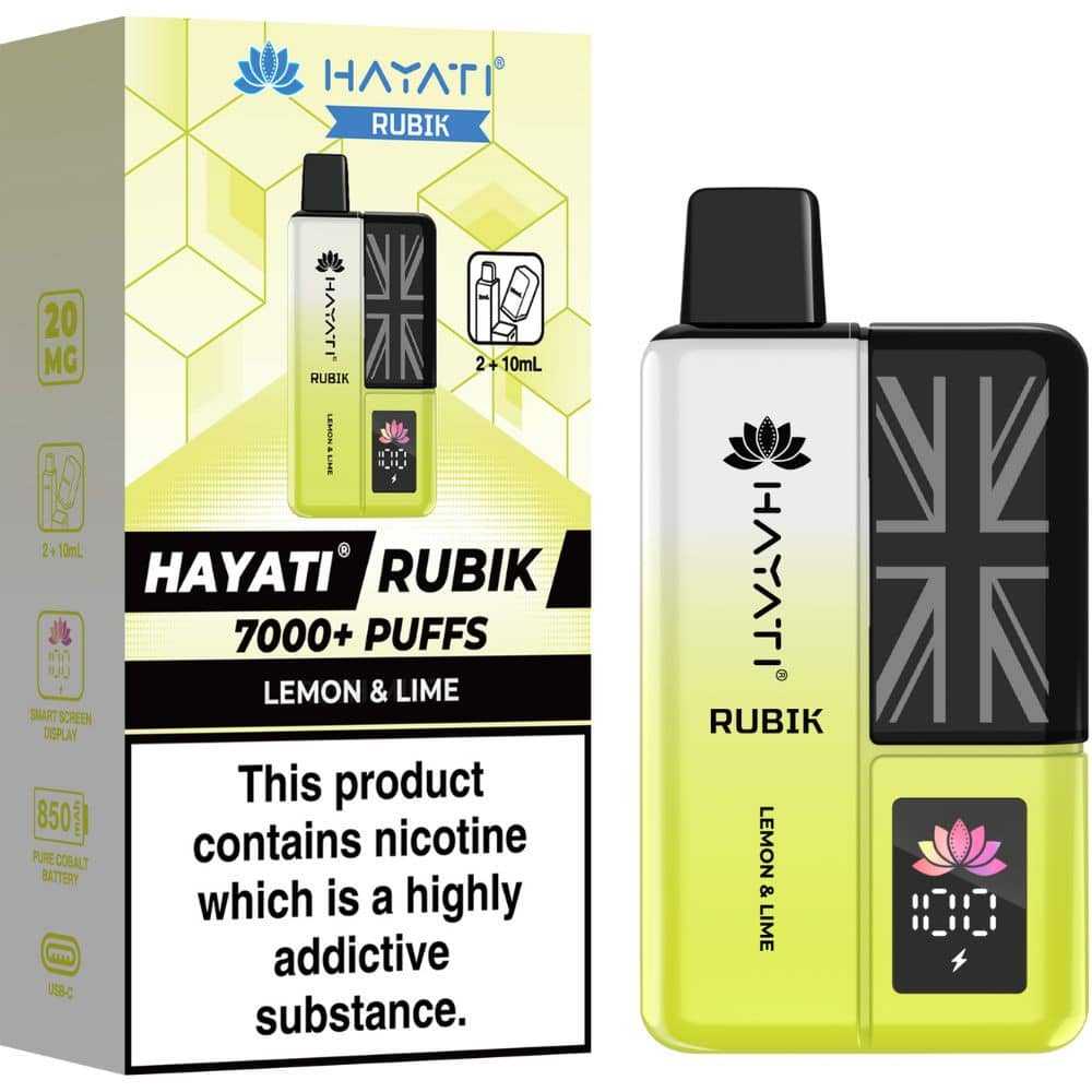 Hayati Rubik 7000 Vape Kit Box of 5 Lemon & Lime