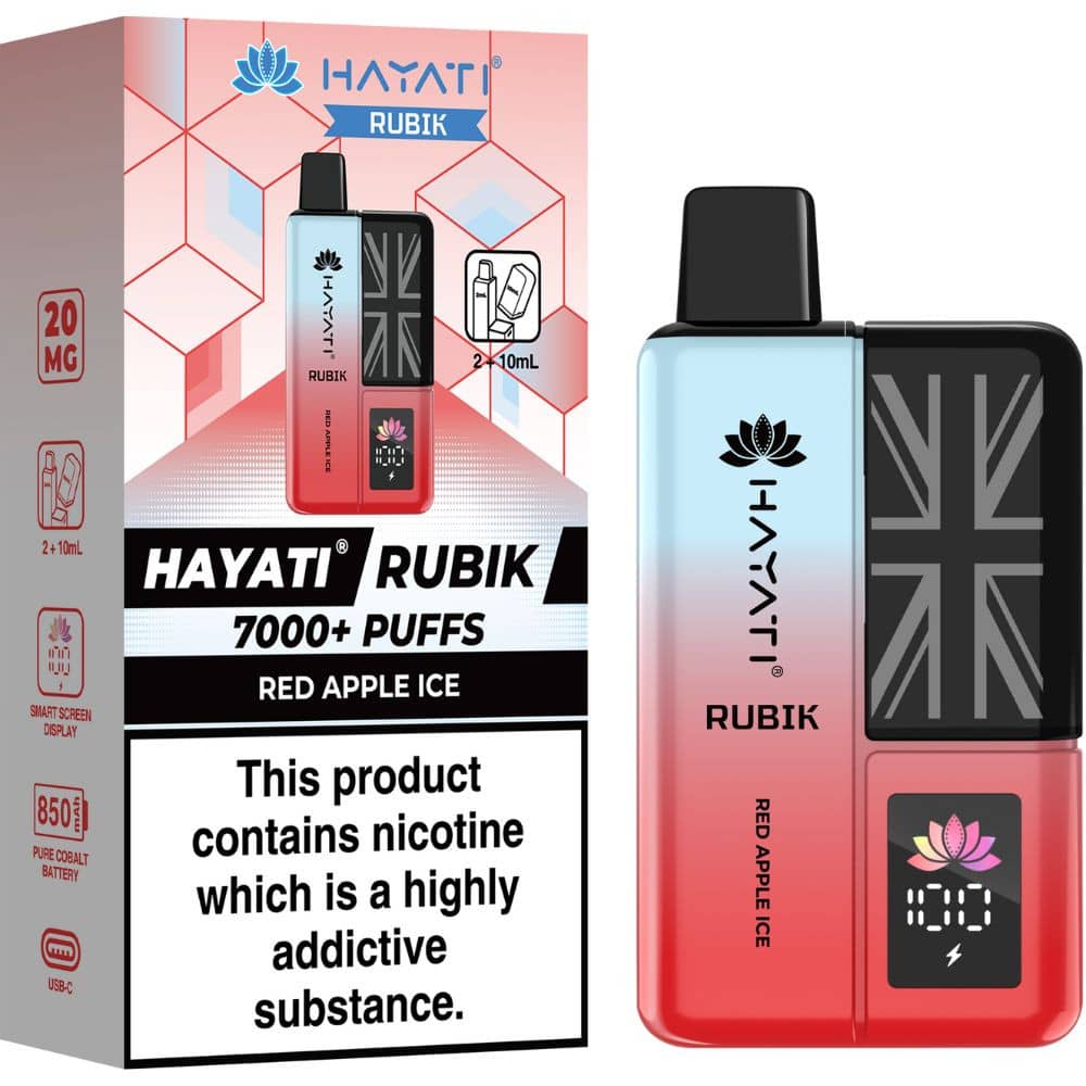 Hayati Rubik 7000 Vape Kit Box of 5 Red Apple Ice