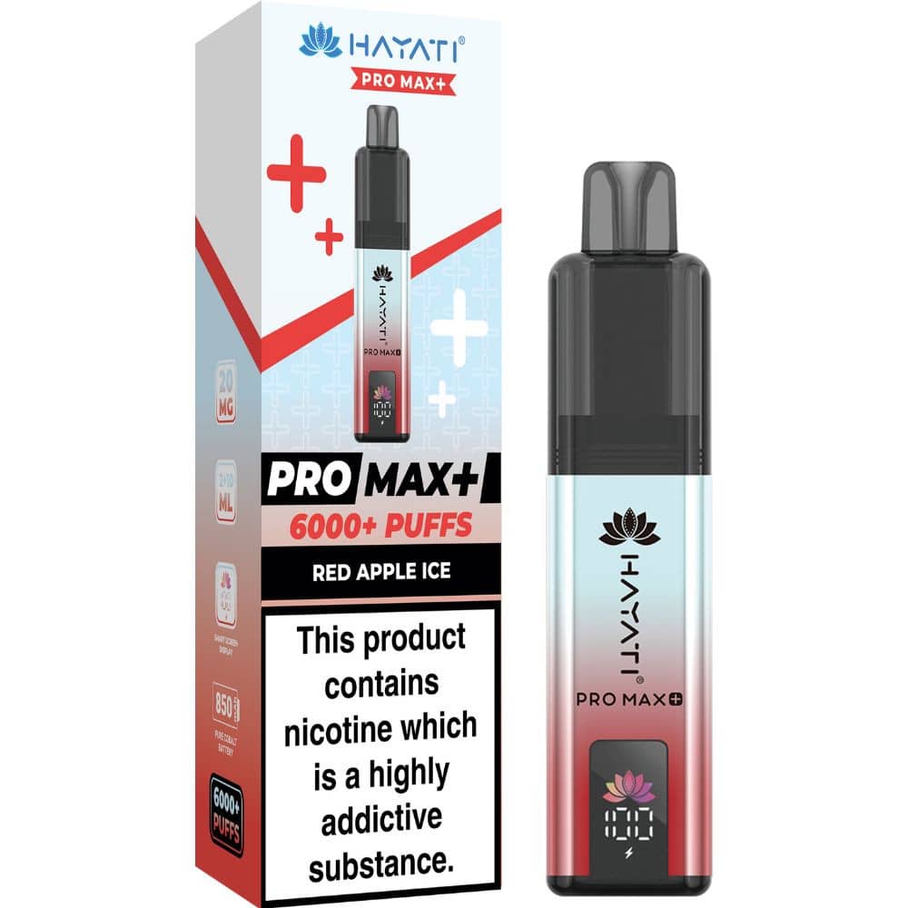 Hayati Pro Max Plus 6000 Vape Kit Box of 5 Red Apple Ice