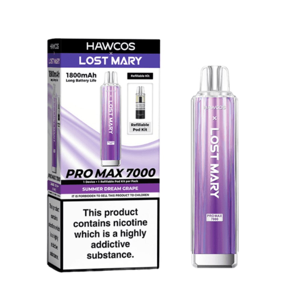 Hawcos x Lost Mary Pro Max 7000 Box of 10 Summer Dream Grape