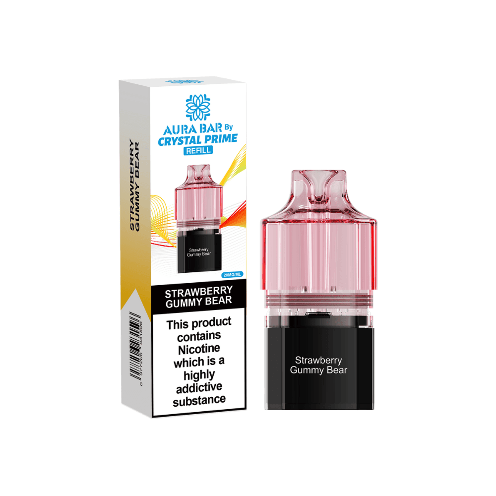 Crystal Prime Aura Bar 10k Pods Pack of 5 Strawberry Gummy Bear