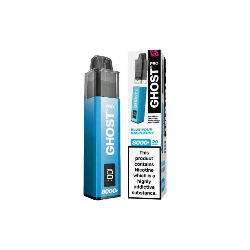 Ghost Pro 8000 Prefilled Vape Kit Box of 5 Blue Sour Raspberry