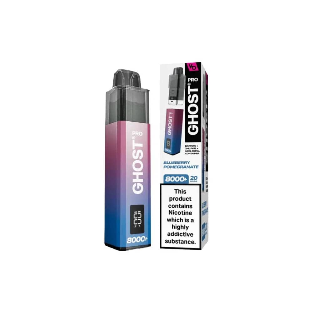 Ghost Pro 8000 Prefilled Vape Kit Box of 5 Blueberry Pomegranate