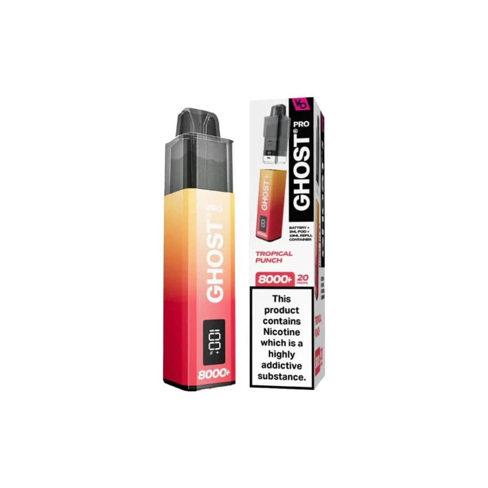 Ghost Pro 8000 Prefilled Vape Kit Box of 5 Tropical Punch