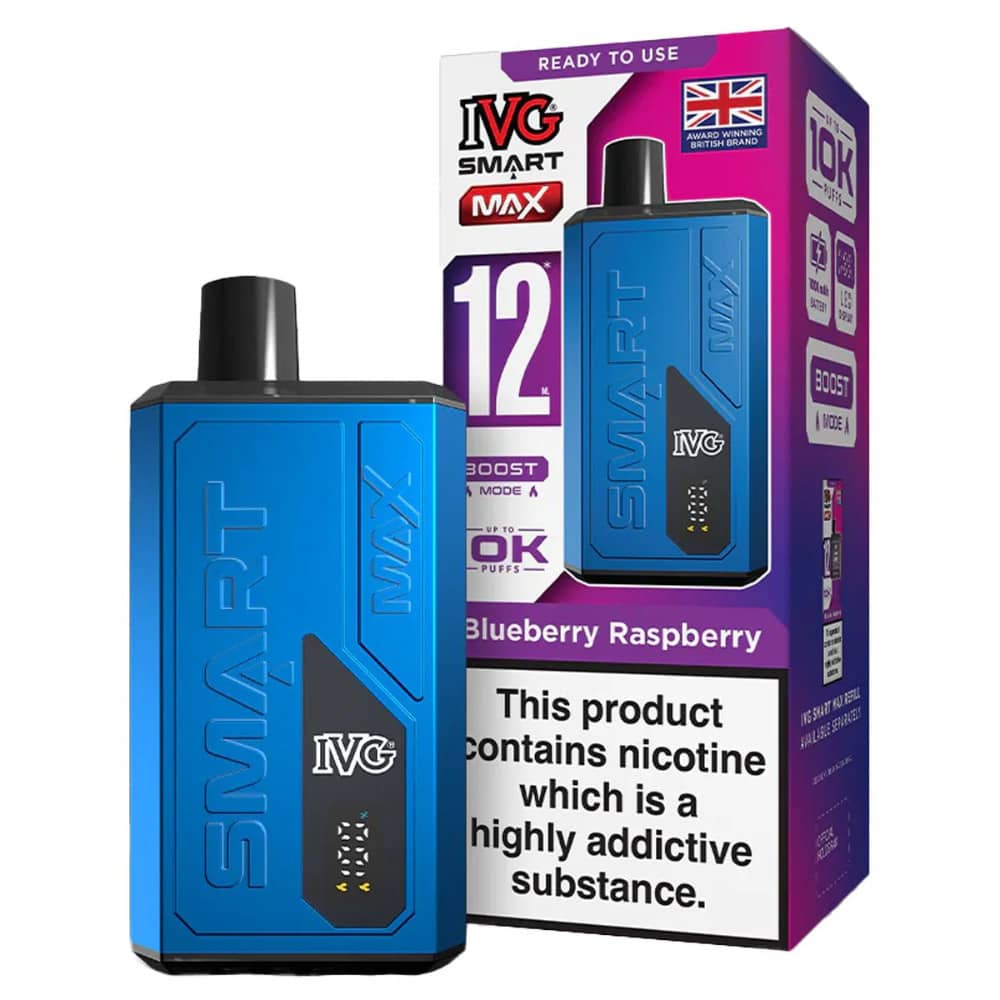 IVG Smart Max 10k Vape Kit Box of 5 Blueberry Raspberry