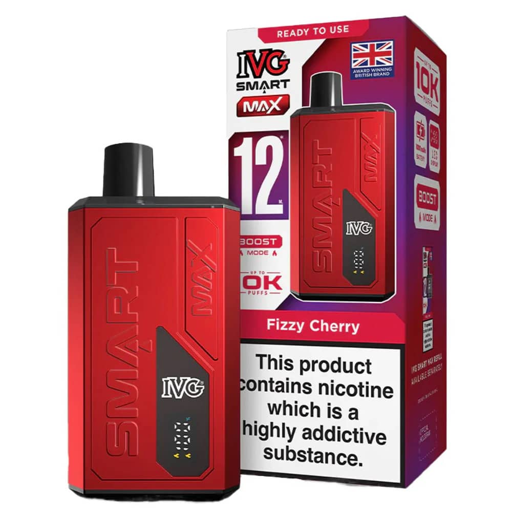 IVG Smart Max 10k Vape Kit Box of 5 Fizzy Cherry