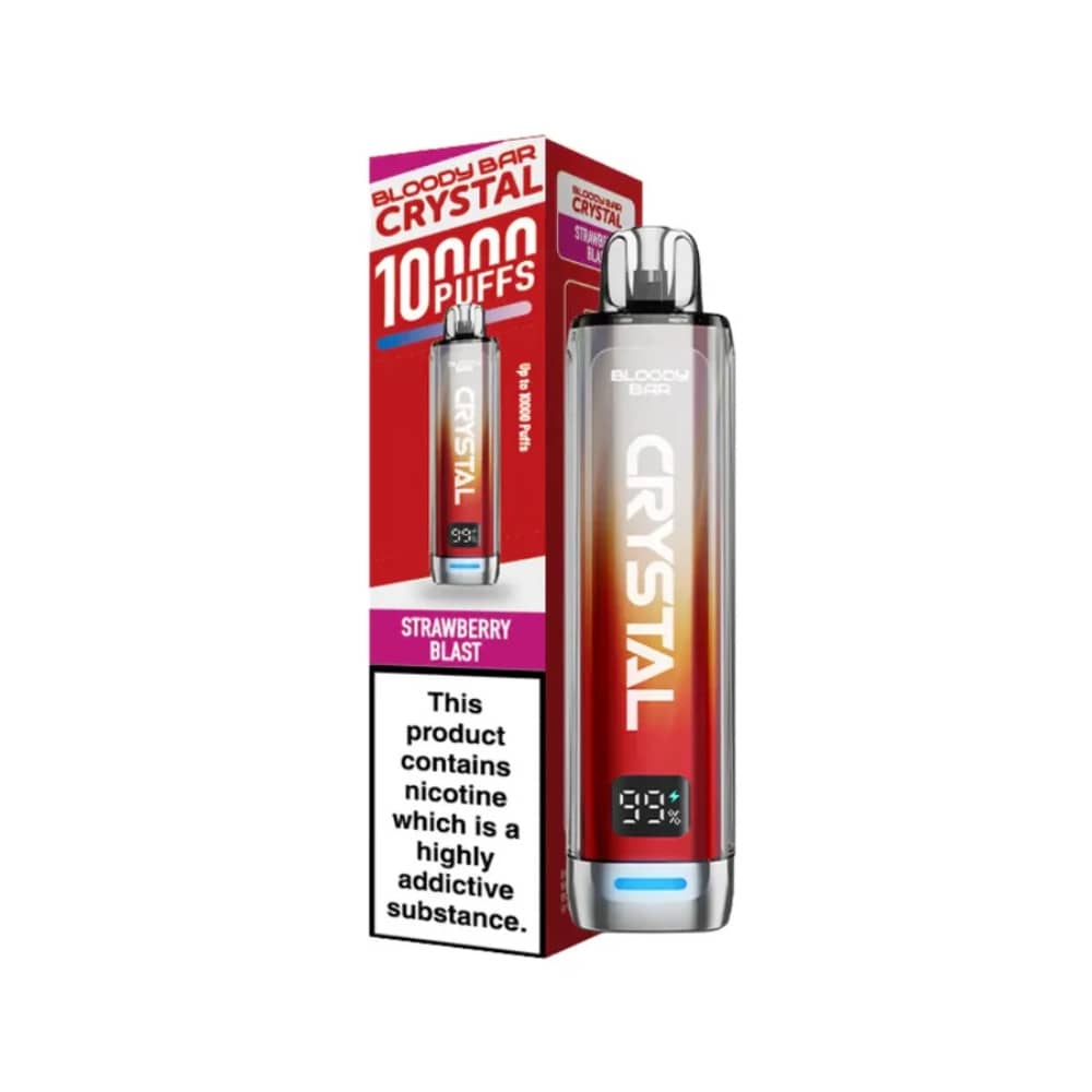 Bloody Bar Crystal 10k Vape Kit Box of 5 Strawberry Blast