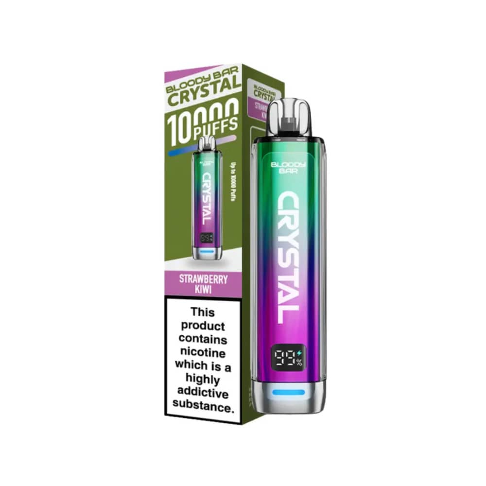 Bloody Bar Crystal 10k Vape Kit Box of 5 Strawberry Kiwi
