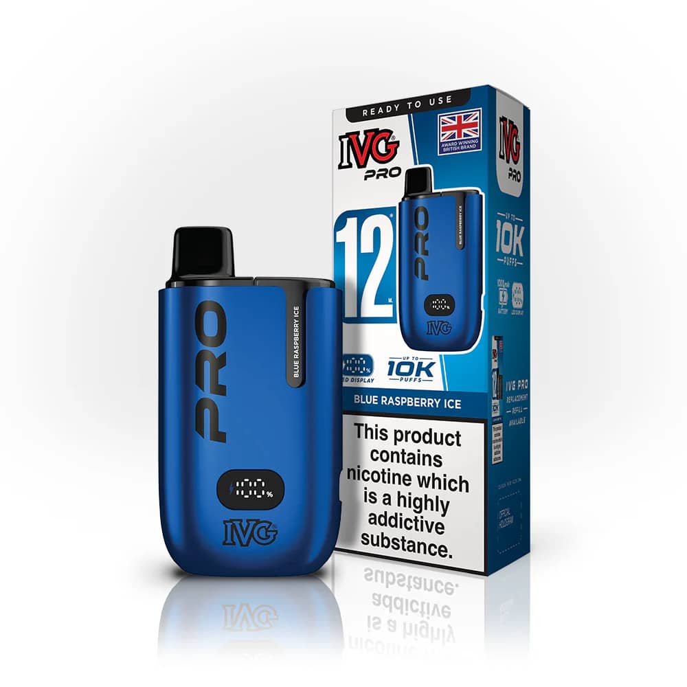 IVG Pro 10k Vape Kit Box of 5 Blue Raspberry Ice