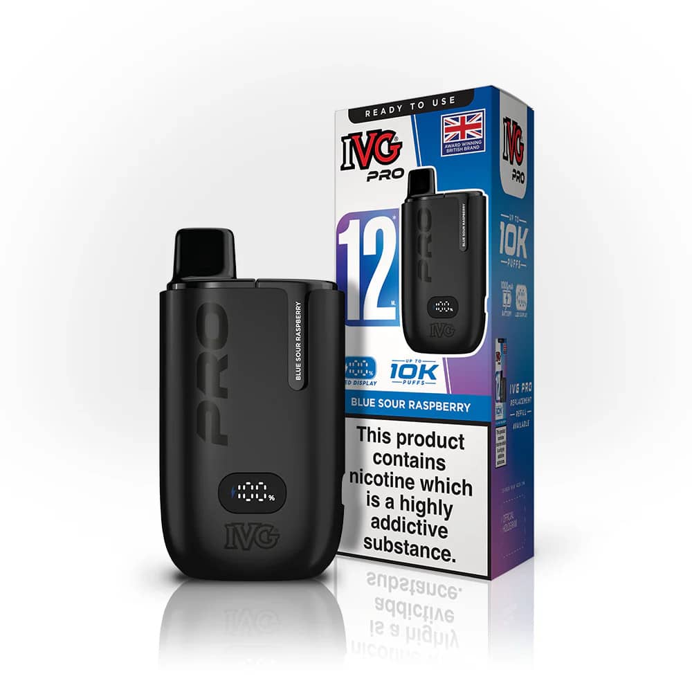 IVG Pro 10k Vape Kit Box of 5 Blue Sour Raspberry