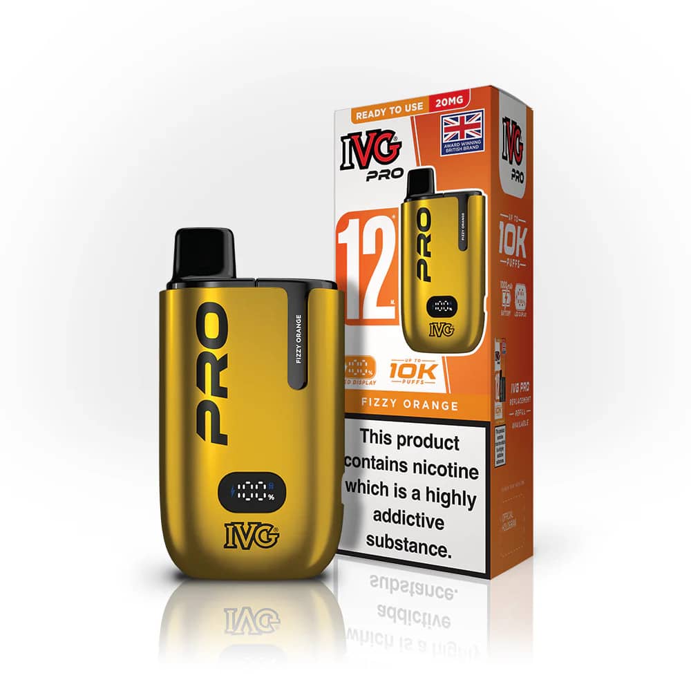 IVG Pro 10k Vape Kit Box of 5 Fizzy Orange