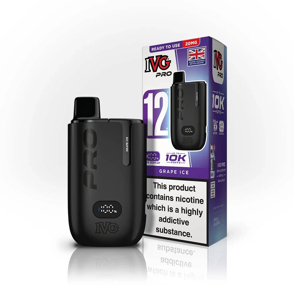 IVG Pro 10k Vape Kit Box of 5 Grape Ice