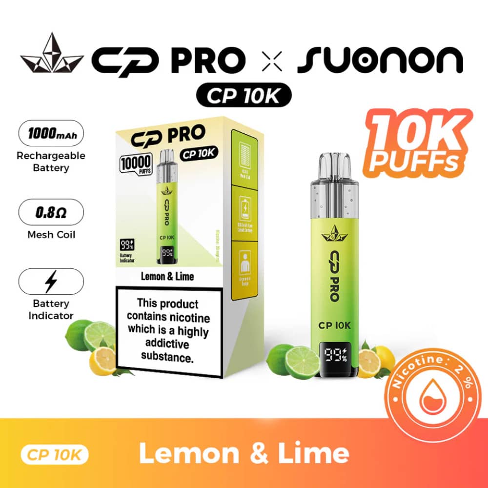 Crystal Pro CP 10k Vape Kit Box of 5 Lemon & Lime