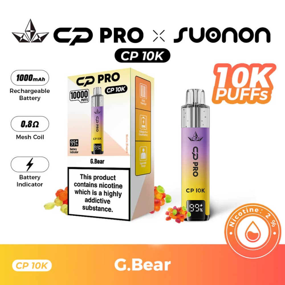 Crystal Pro CP 10k Vape Kit Box of 5 Gummy Bear