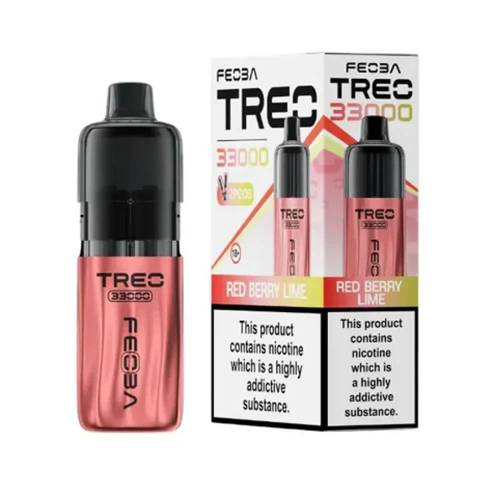 Feoba Treo 33k Prefilled Vape it Box of 5 Red Berry Lime