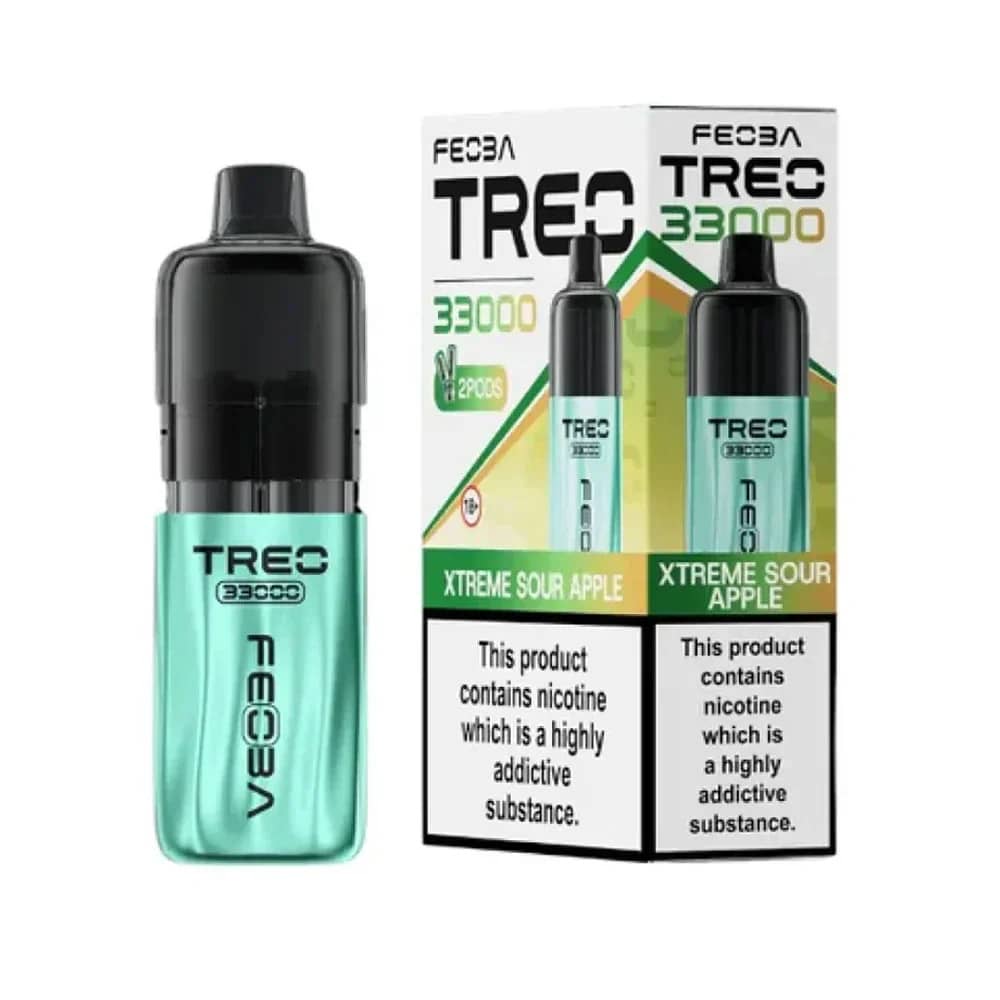 Feoba Treo 33k Prefilled Vape it Box of 5 Xtreme Sour Apple