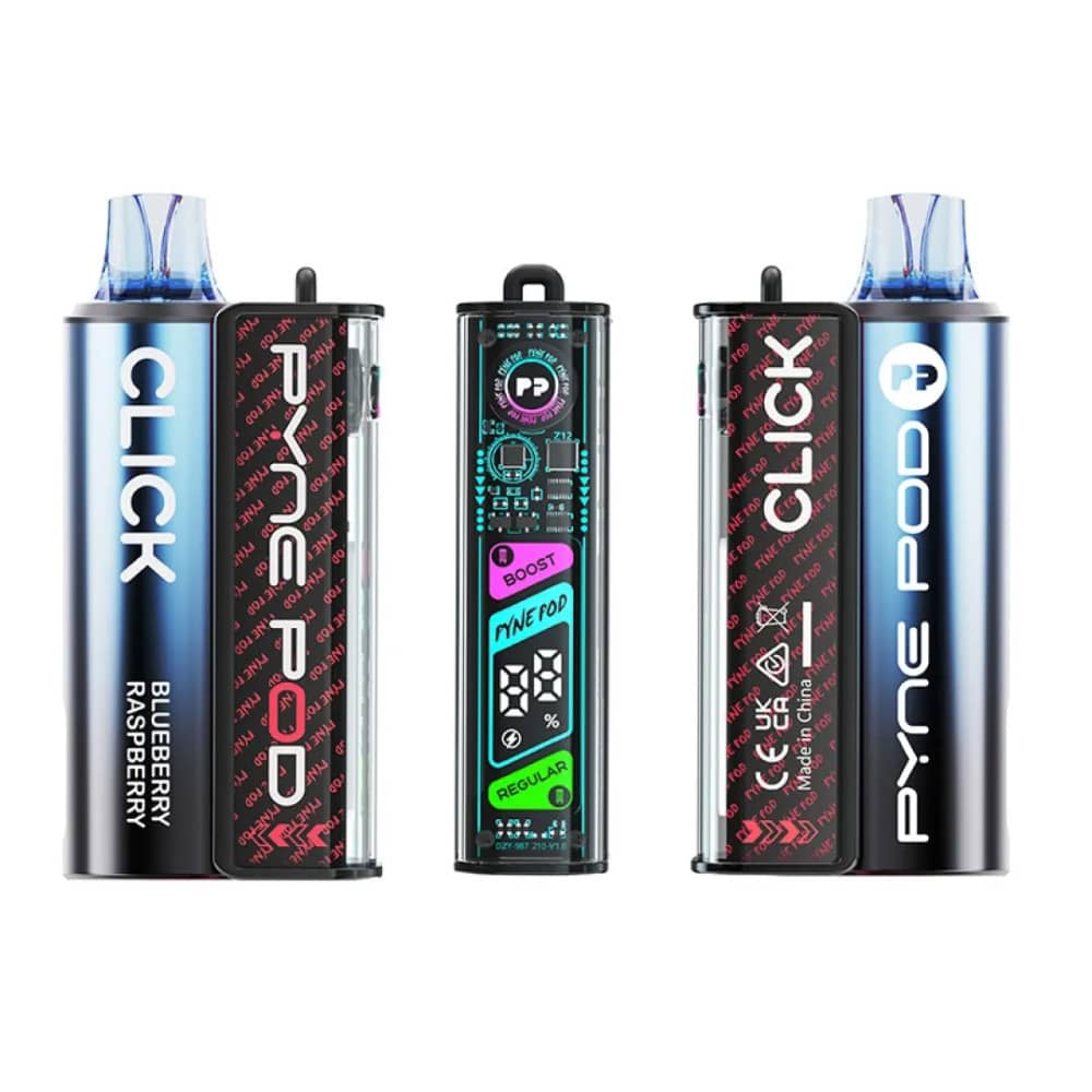Pyne Pod Click 10k Vape Kit Box of 5 Blueberry Raspberry