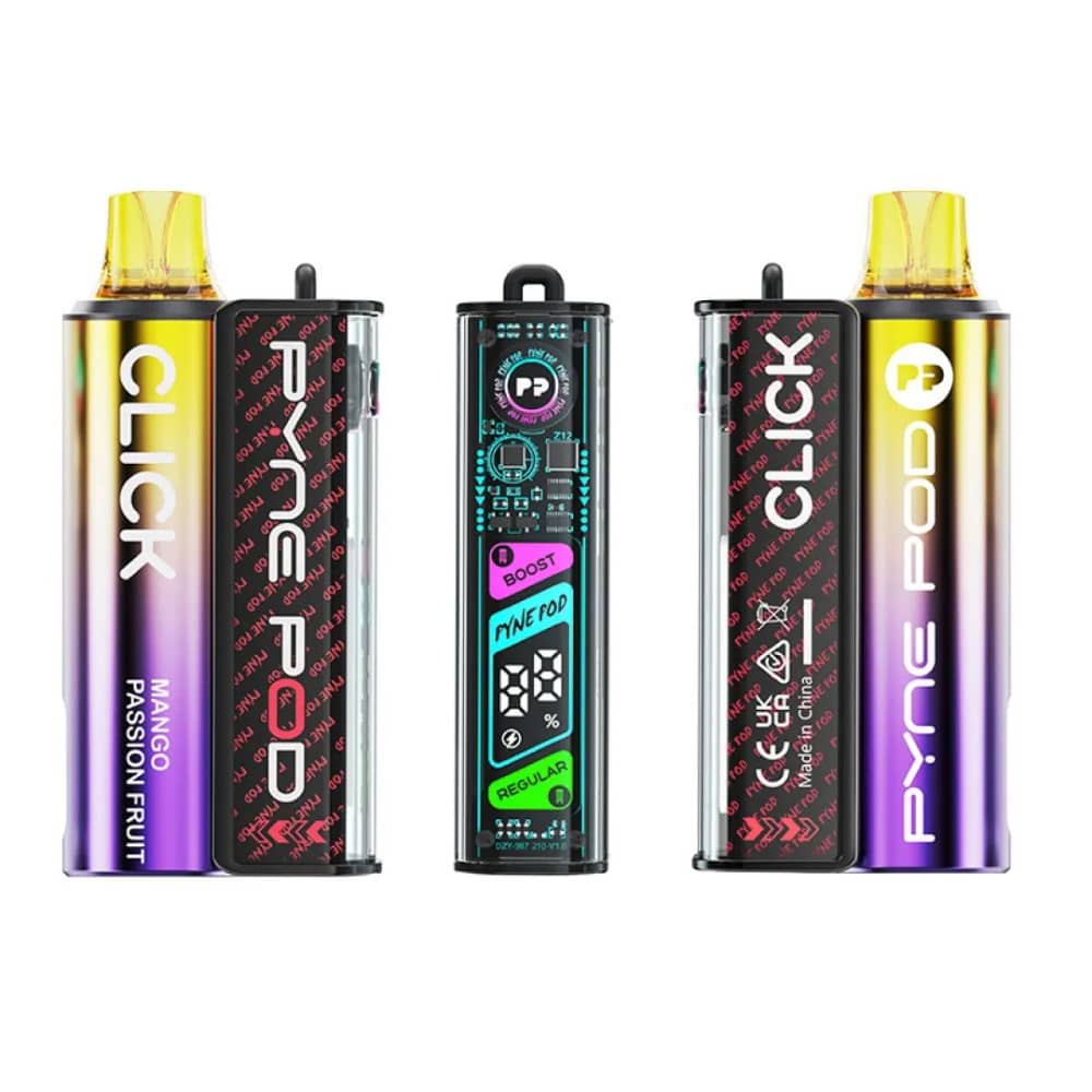 Pyne Pod Click 10k Vape Kit Box of 5 Mango Passion Fruit