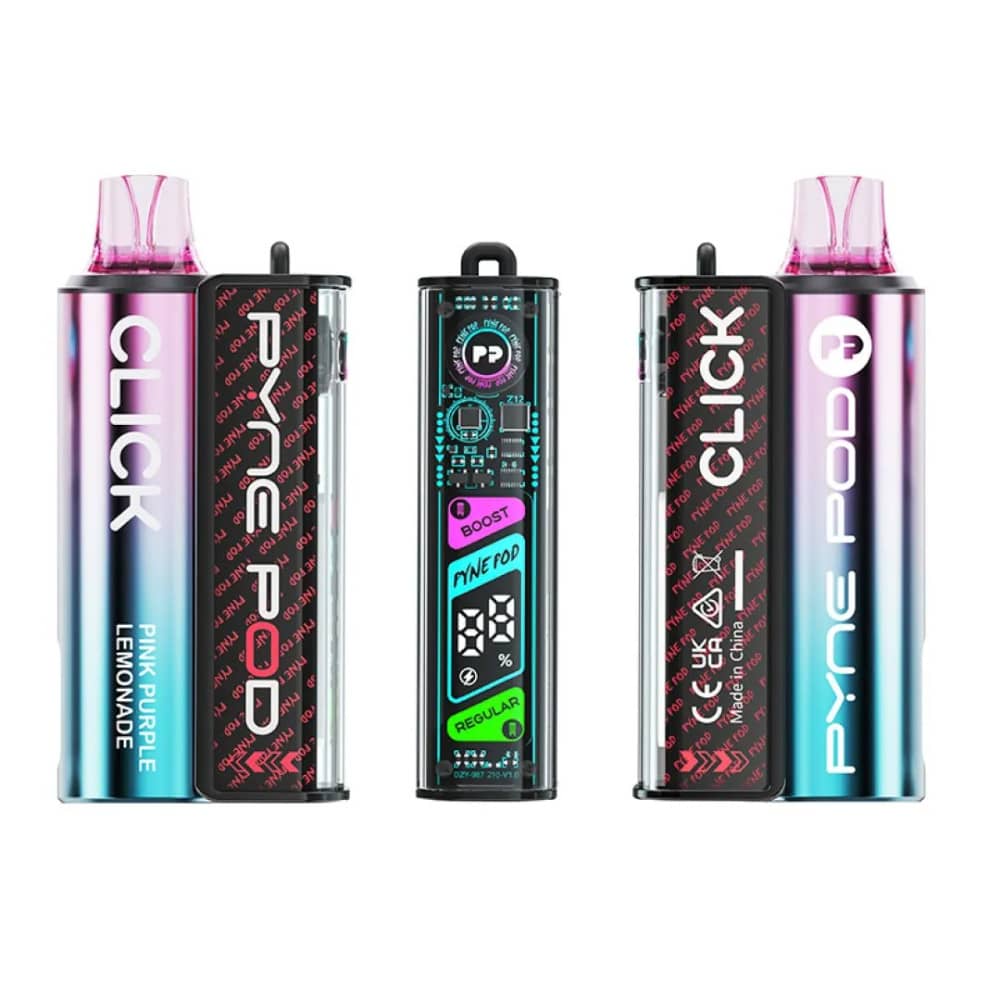 Pyne Pod Click 10k Vape Kit Box of 5 Pink Purple Lemonade