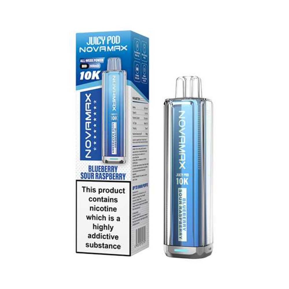 Juicypod Novamax 10k Vape Kit Box of 5 Blueberry Sour Raspberry