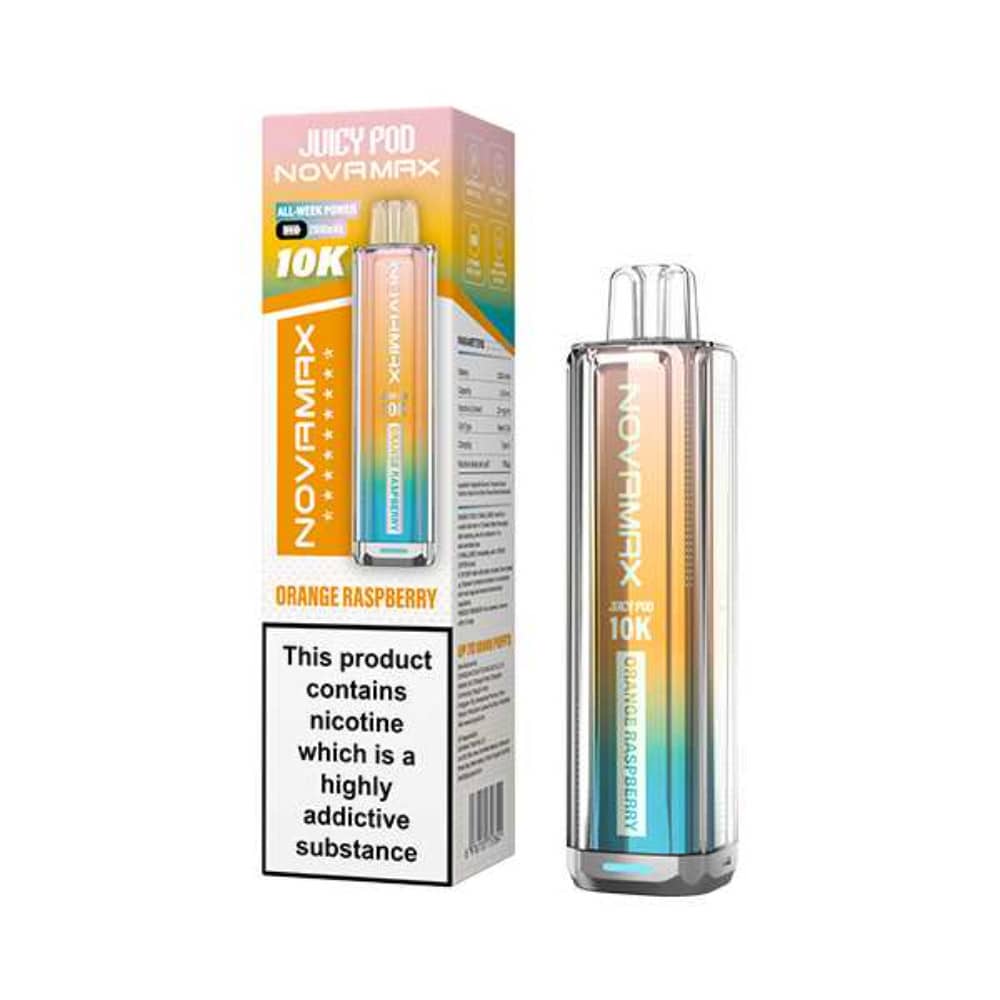 Juicypod Novamax 10k Vape Kit Box of 5 Orange Raspberry