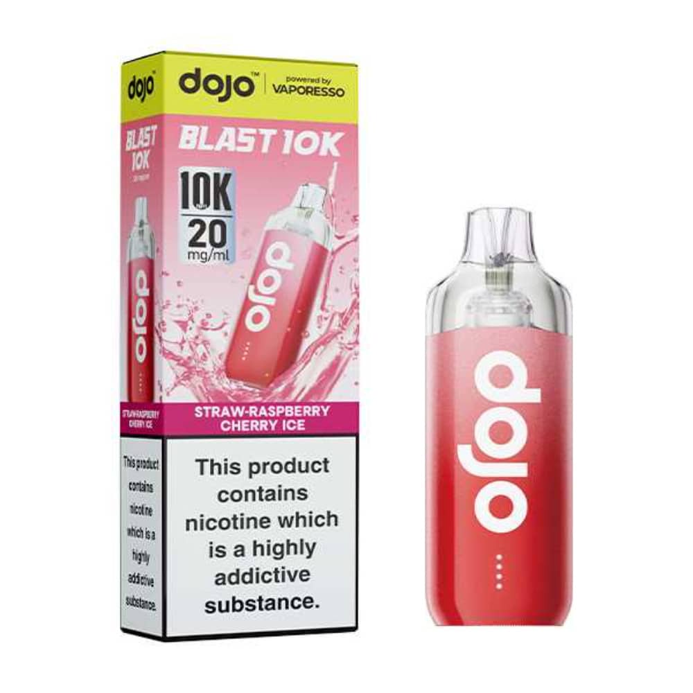 Vaporesso Dojo Blast 10k Vape Kit Box of 5 Straw-Raspberry Cherry Ice