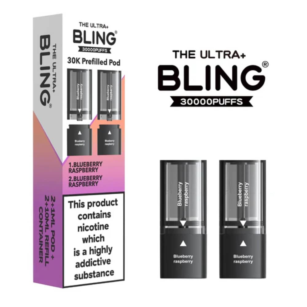 The Crystal Bling Ultra Plus 30k Pods Pack of 5 Blueberry Raspberry