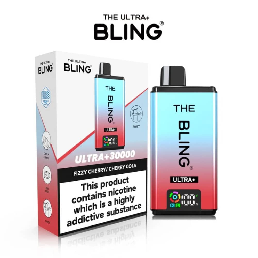 The Crystal Bling Ultra Plus 30k Vape Kit Box of 5 Fizzy Cherry / Cherry Cola