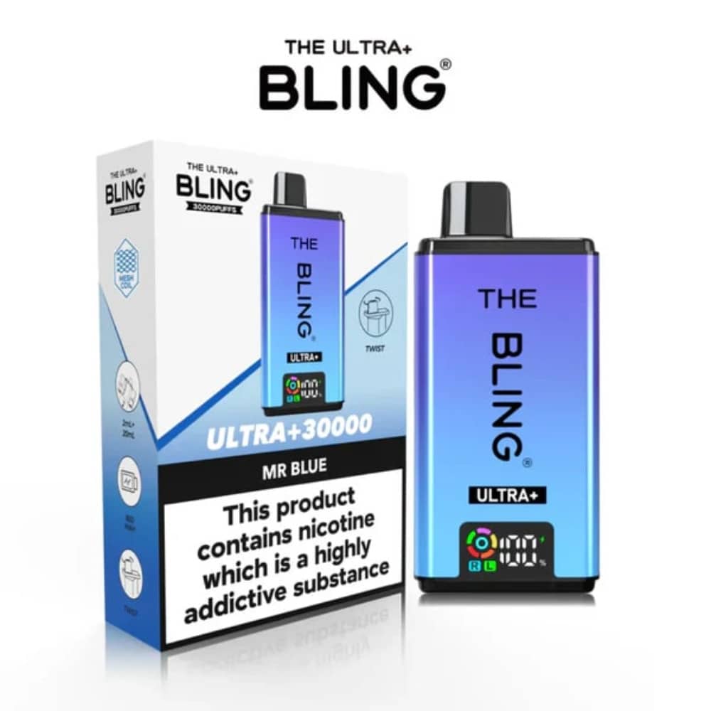 The Crystal Bling Ultra Plus 30k Vape Kit Box of 5 Mr Blue