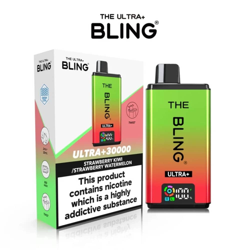 The Crystal Bling Ultra Plus 30k Vape Kit Box of 5 Strawberry Kiwi / Strawberry Watermelon
