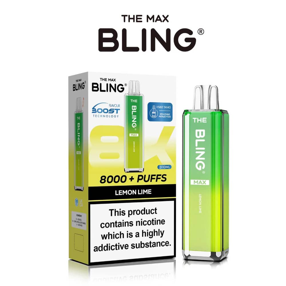 The Crystal Bling Pro Max 10k Vape Kit Box of 5 Lemon Lime