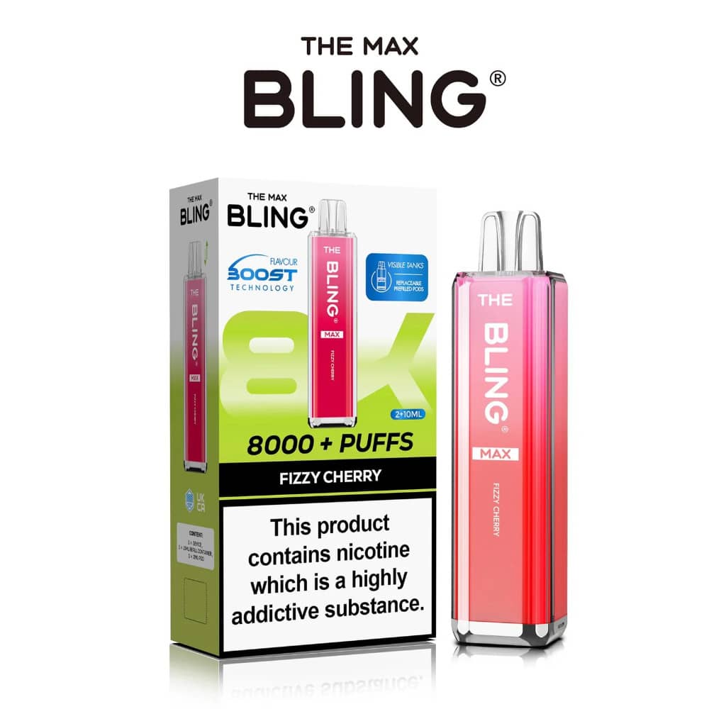 The Crystal Bling Pro Max 10k Vape Kit Box of 5 Fizzy Cherry