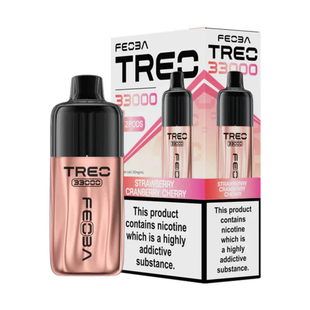 Feoba Treo 33k Prefilled Vape it Box of 5 Strawberry Cranberry Cherry