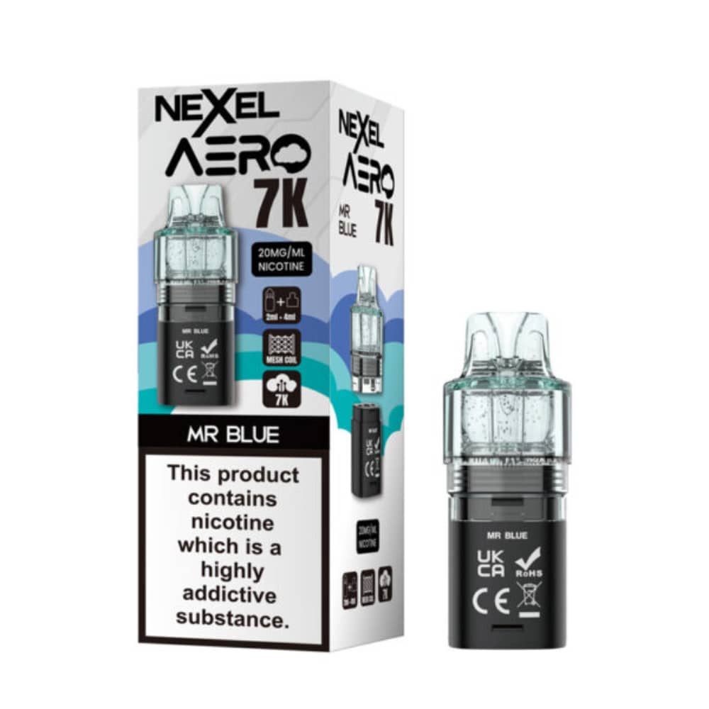 Nexel Aero 7k Prefilled Pods Pack of 10 Mr Blue