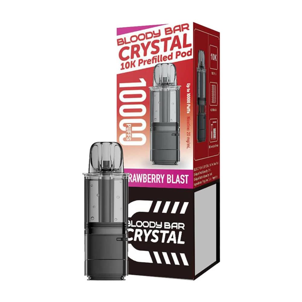 Bloody Bar Crystal 10k Pods Pack of 5 Strawberry Blast