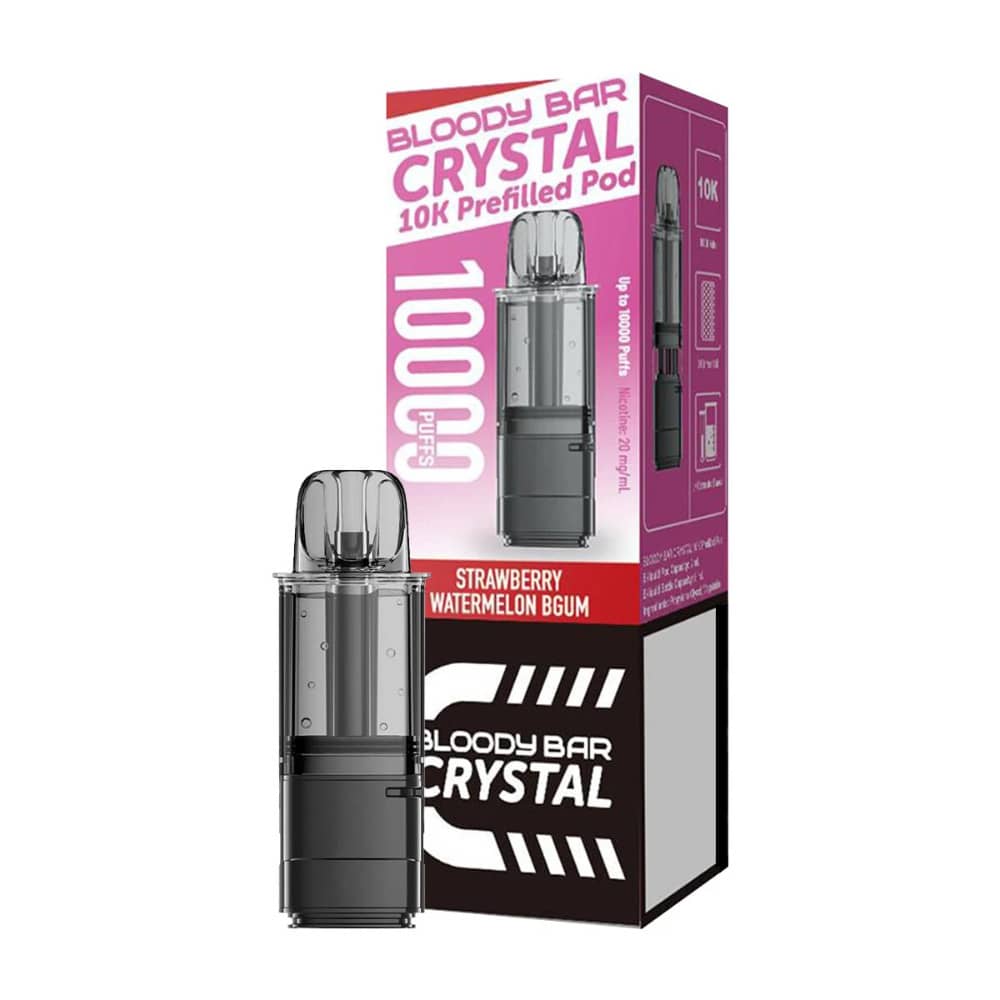 Bloody Bar Crystal 10k Pods Pack of 5 Strawberry Watermelon Bubble Gum