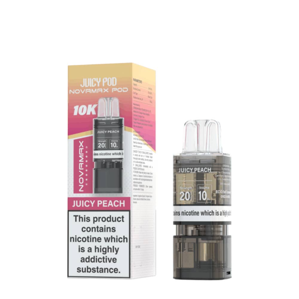 Juicy Pod Novamax 10K Pods Pack of 10 Juicy Peach