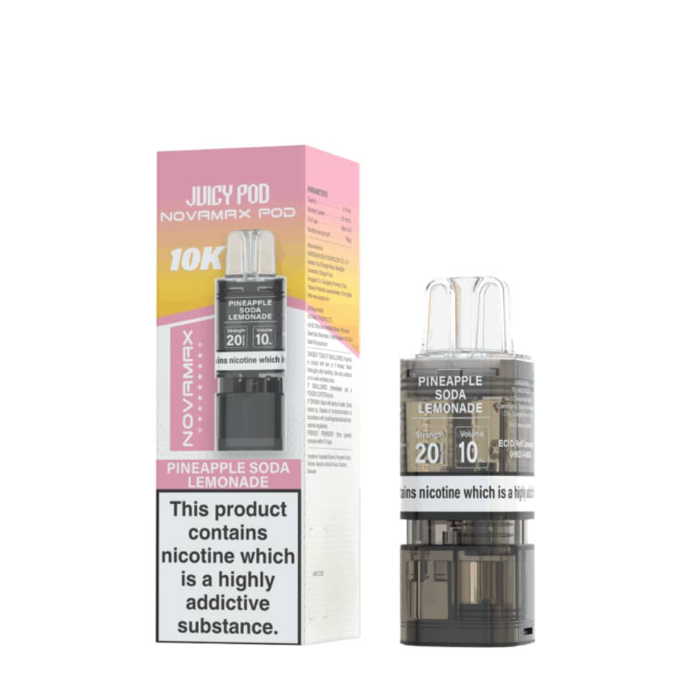 Juicy Pod Novamax 10K Pods Pack of 10 Pineapple Soda Lemonade