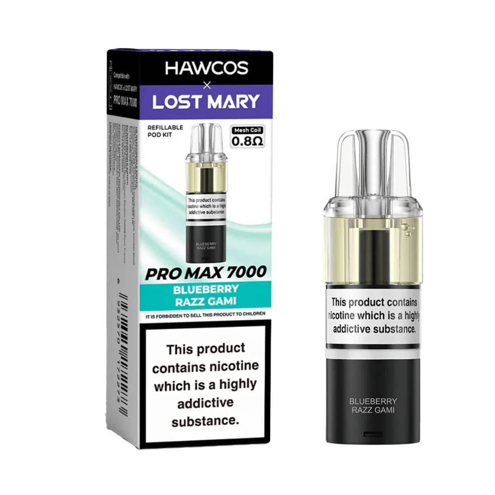 Lost Mary Hawcos Pro Max 7000 Pods Pack of 5 Blueberry Razz Gami