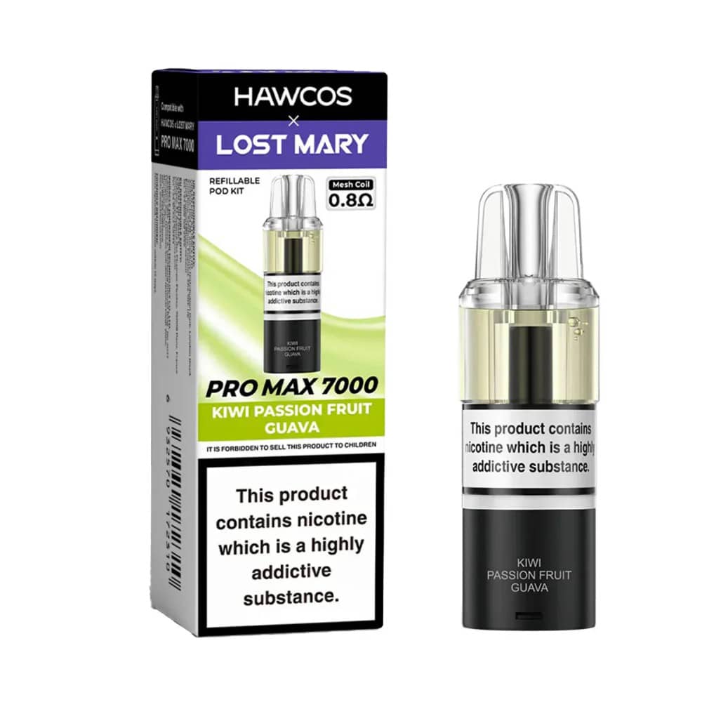 Lost Mary Hawcos Pro Max 7000 Pods Pack of 5 Kiwi Passion Fruit Guava