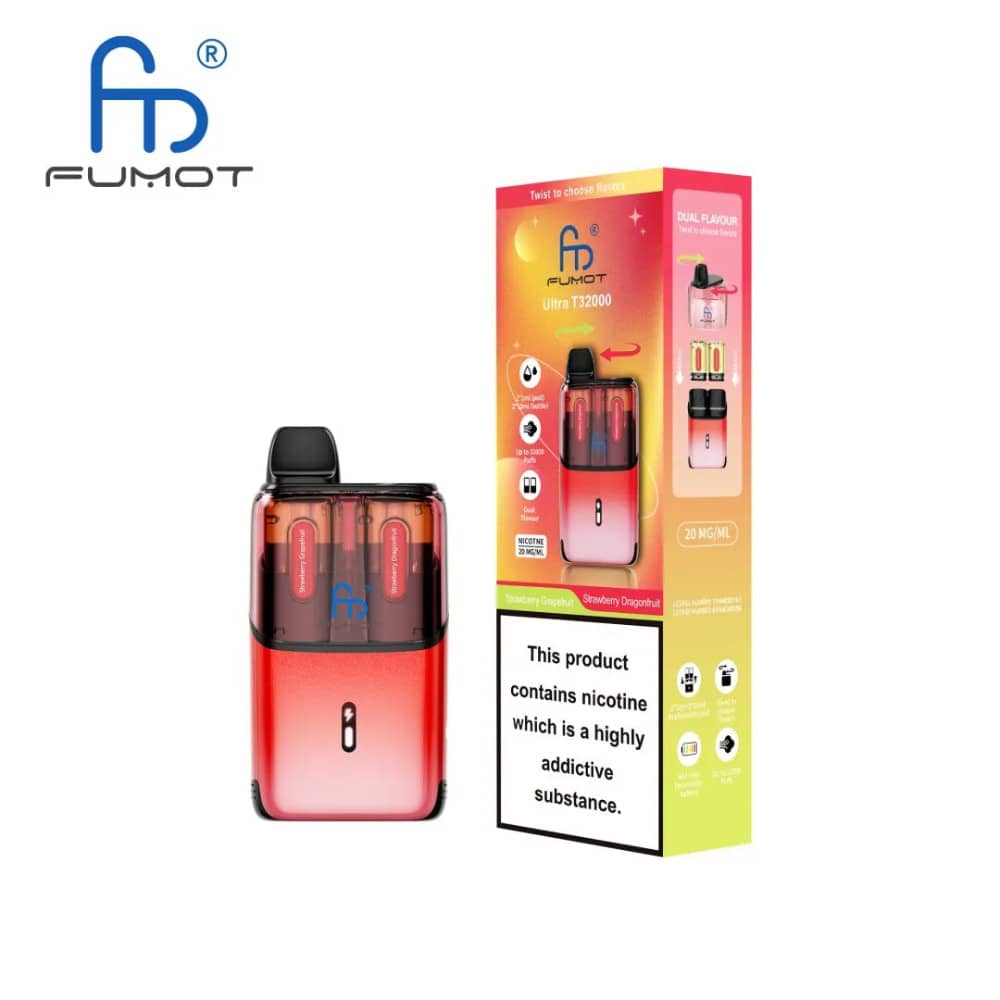 RandM Fumot Ultra T32000 Vape Kit Box of 5 Strawberry Grape Fruit / Strawberry  Dragon Fruit