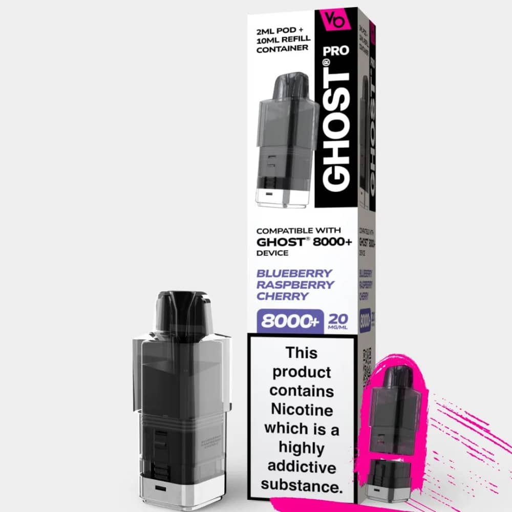 Ghost Pro 8000 Pods Pack of 5 Blueberry Raspberry Cherry