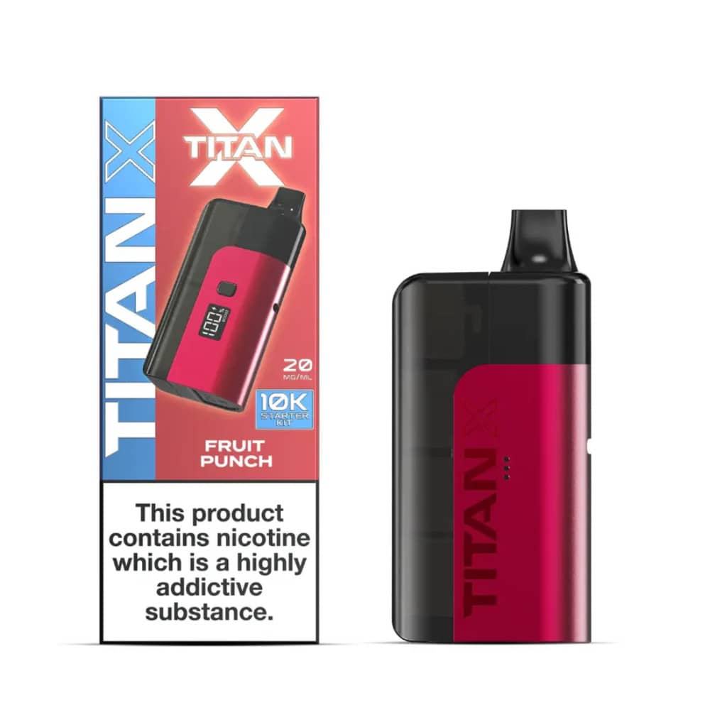 Titan X 10k Prefilled Vape Kit Box of 5 Fruit Punch