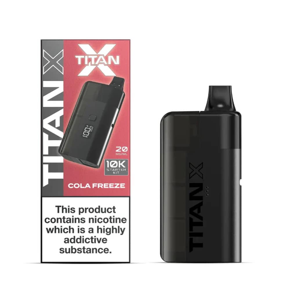 Titan X 10k Prefilled Vape Kit Box of 5 Cola Freeze