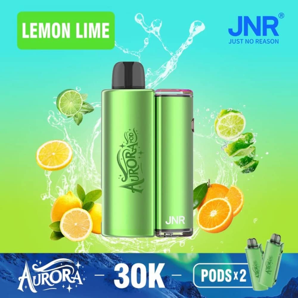 JNR Aurora 30k Prefilled Vape Kit Box of 5 Lemon Lime
