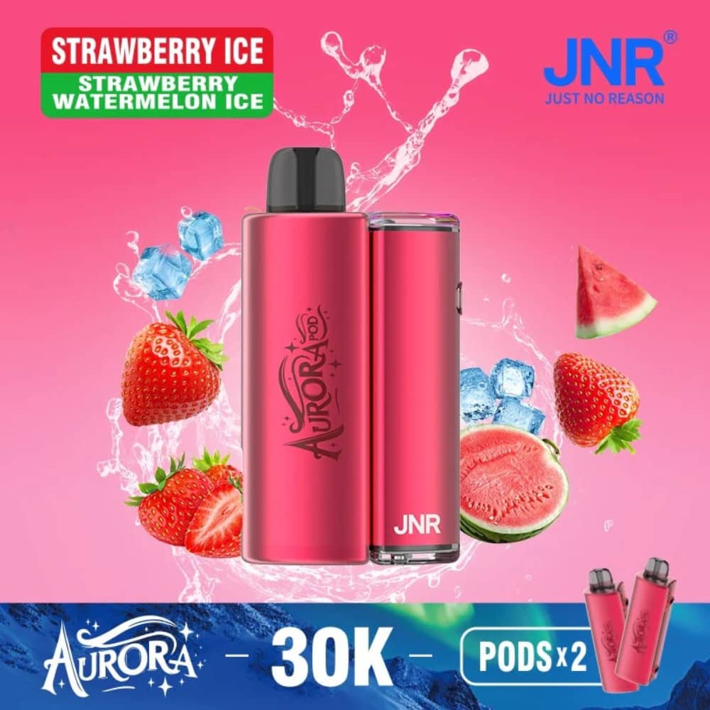 JNR Aurora 30k Prefilled Vape Kit Box of 5 Strawberry Ice / Strawberry Watermelon Ice