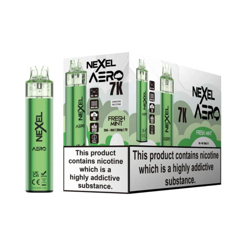 Nexel Aero 7k Prefilled Vape Kit Box of 5 Fresh Mint